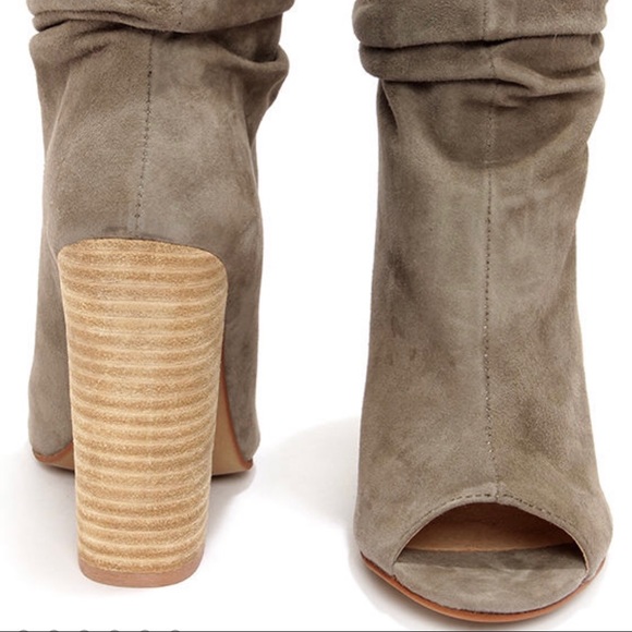 Kristen Cavallari Laurel Suede Peep Toe Bootie,Sand,7.5 - Picture 2 of 8